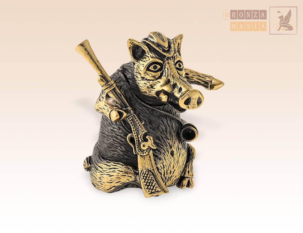 колокольчик Кабан с ружьем