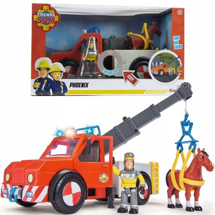 Игрушечный транспорт Simba Пожарный Сэм - Автомобиль пожарного Сэма Феникс с фигуркой и лошадью 9252575