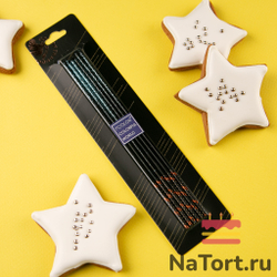 Набор свечей для торта «Полночь» (синие блестки, 17 см) 6 шт