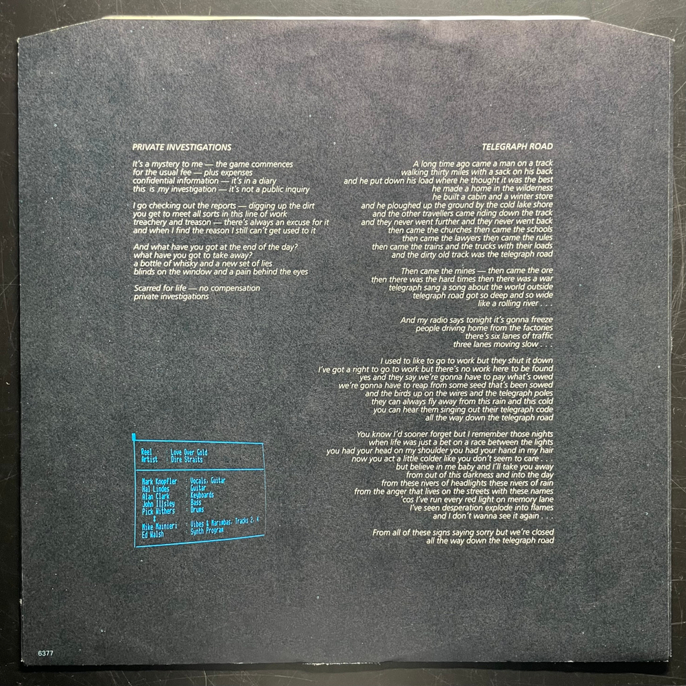 Dire Straits ‎– Love Over Gold (Скандинавия 1982г.)