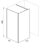 Душевая перегородка Ravak ST Walk-In Corner 120х90 GW1CG7C00Z1 профиль Хром стекло Transparent