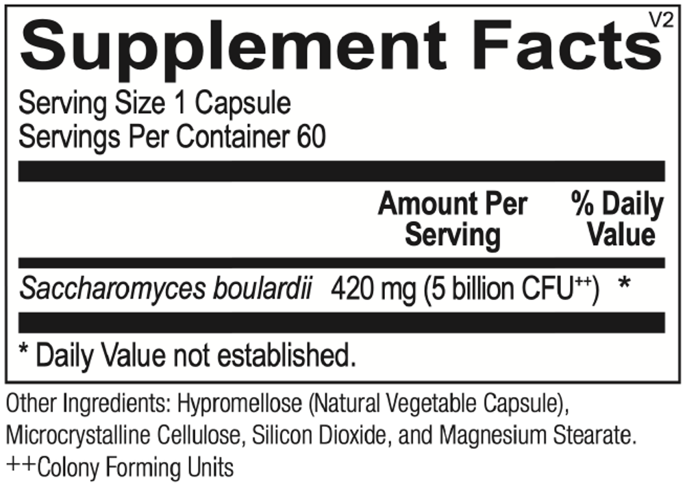 Meta Saccharomyces Boulardii (60 capsules).