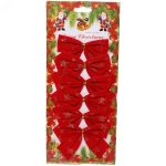 Бант на ёлку «Золотой узор» 9*7см (набор 6шт)