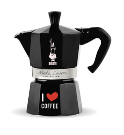 Bialetti Moka Express черная I LOVE COFFEE, на 3 порции