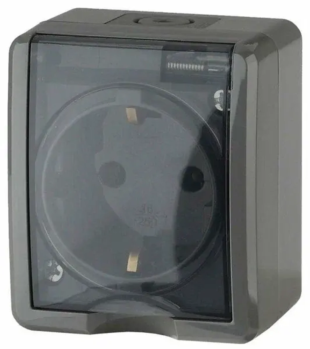 Розетка 1 м 2P+E IP54 11-2401-03 ЭРА , 16A-250В, ОУ, Эра Эксперт, серый Б0020713