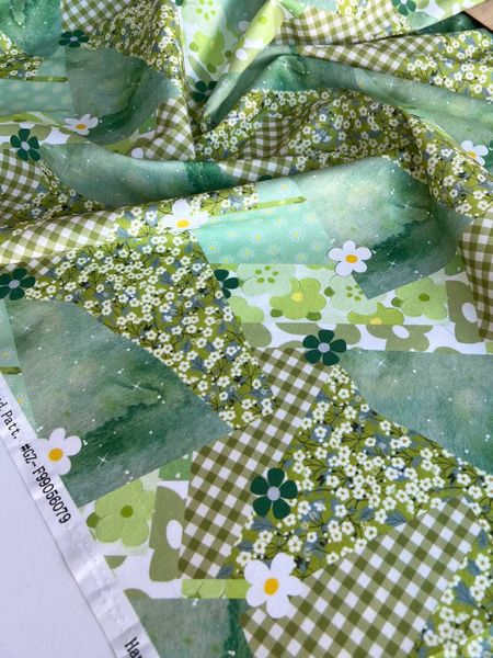 ЗЕЛЕНАЯ ЦВЕТОЧНАЯ АБСТРАКЦИЯ - 100% хлопок 3