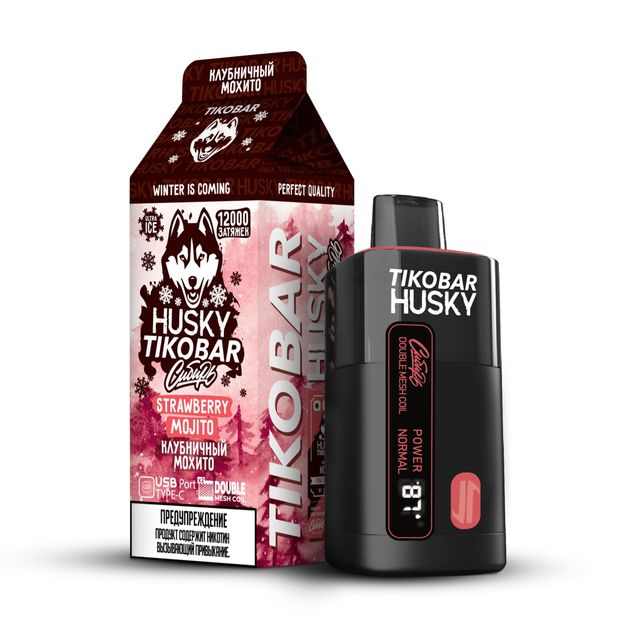 Одноразовый Pod Tikobar Husky Сибирь - Strawberry Mojito (12000 затяжек)