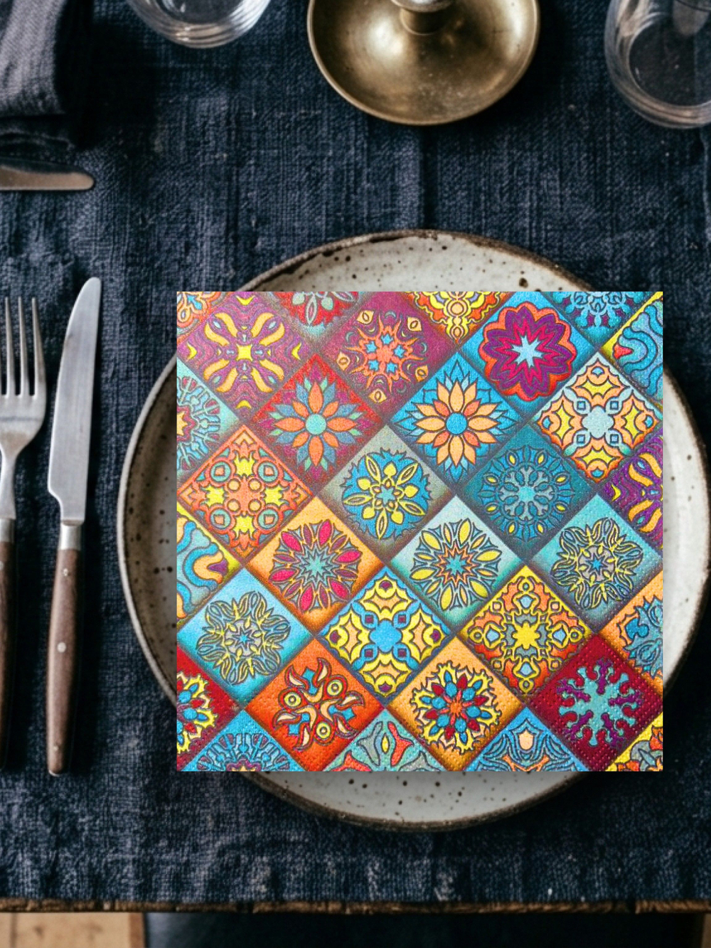 Салфетки бумажные праздничные трёхслойные для сервировки и декупажа Белиссимо