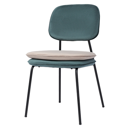 Стул Bergenson Bjorn Pea, велюр, сине-зеленый/бежевый