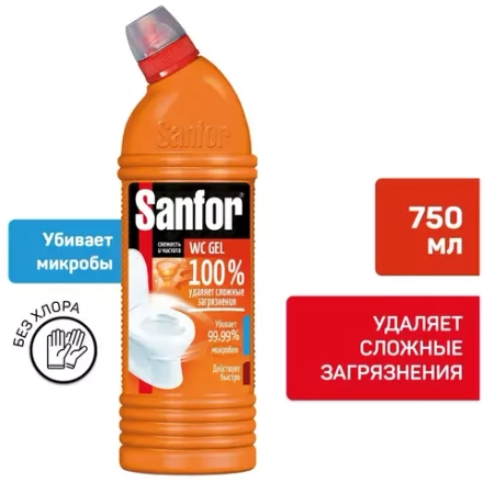 Sanfor гель для унитаза Super Power Свежесть и чистота, 0.75 л