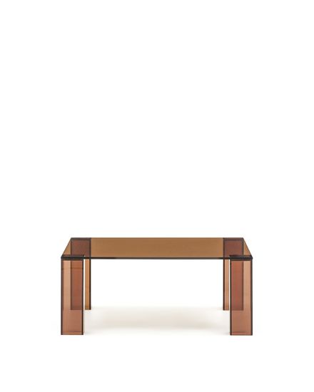 Журнальный столик Adularia из стекла коричневого цвета 85 x 85 Испания