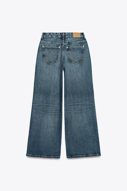 ZARA ДЖИНСЫ Z1975 WIDE LEG С ВЫСОКОЙ ПОСАДКОЙ, ВЫЦВЕТШИЙ СИНИЙ