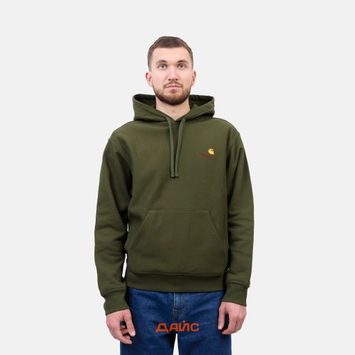 Толстовка мужская Carhartt WIP Hooded American Script  артикул:I028279_tarragon - купить в магазине Дайс
