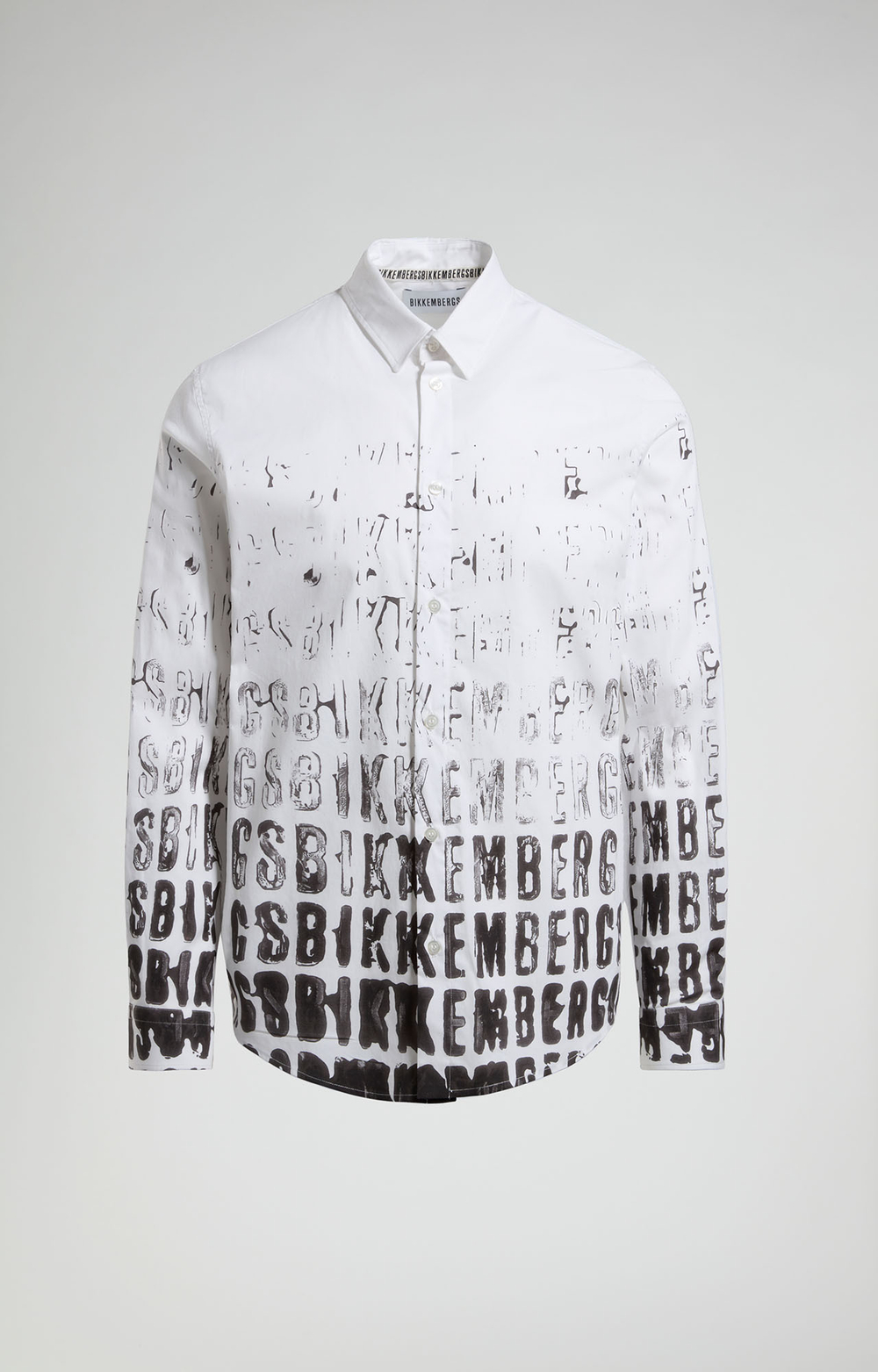 Рубашка с длинным рукавом BIKKEMBERGS Белый/Термопринт: черные надписи-логотипы Мальчик