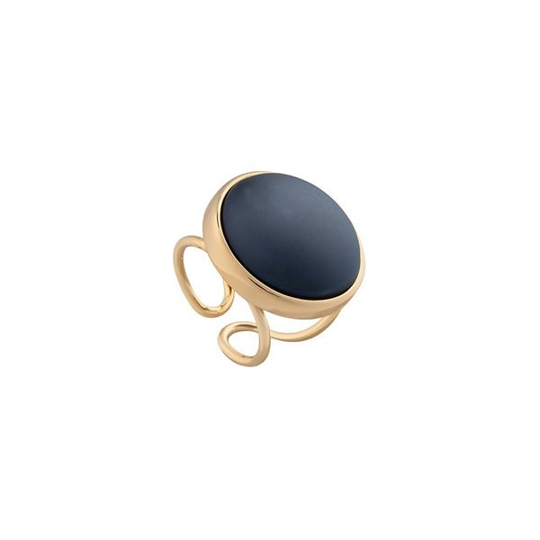 Кольцо Possebon Pearl Black Agate 16.5 мм K0948.4 BW/G