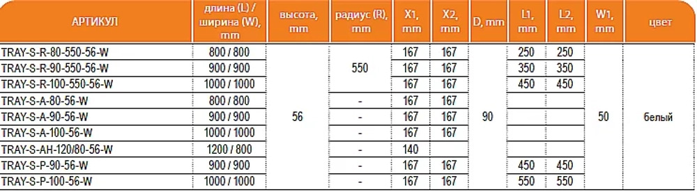 Душевой поддон Cezares TRAY-S-R-90-550-56-W 90х90 белый