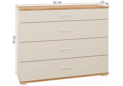 Комод Кассандра 92 дуб крафт золотой / кашемир