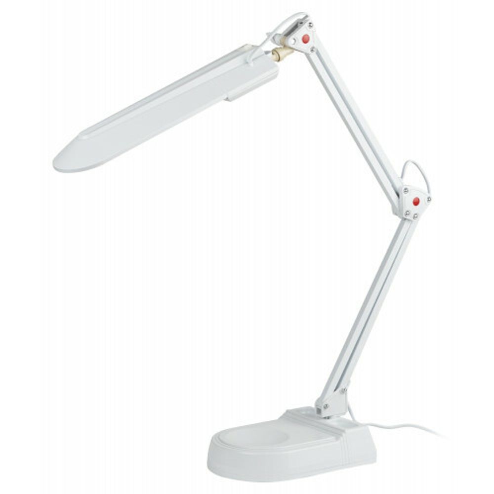 Настольный светильник ЭРА NL-202-G23-11W-W с лампой PL на струбцине и с основанием белый