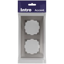Рамка для розеток и выключателей Intro Accent 6-502-09 на 2 поста, СУ, титан | Intro
