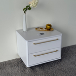 Тумба прикроватная подвесная ROYAL 5202 эко (Белый-р.золото)