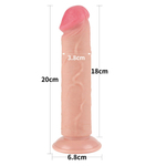 Телесный фаллоимитатор 8 Sliding Skin Dual Layer Dong - 20 см. (Цвет: телесный)