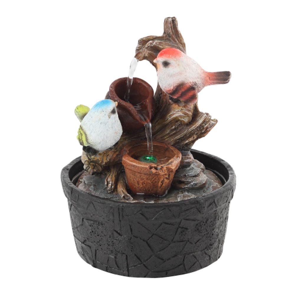 GAFN01-400 GREEN APPLE настольный фонтан с подсветкой Птички 2 | GREEN APPLE