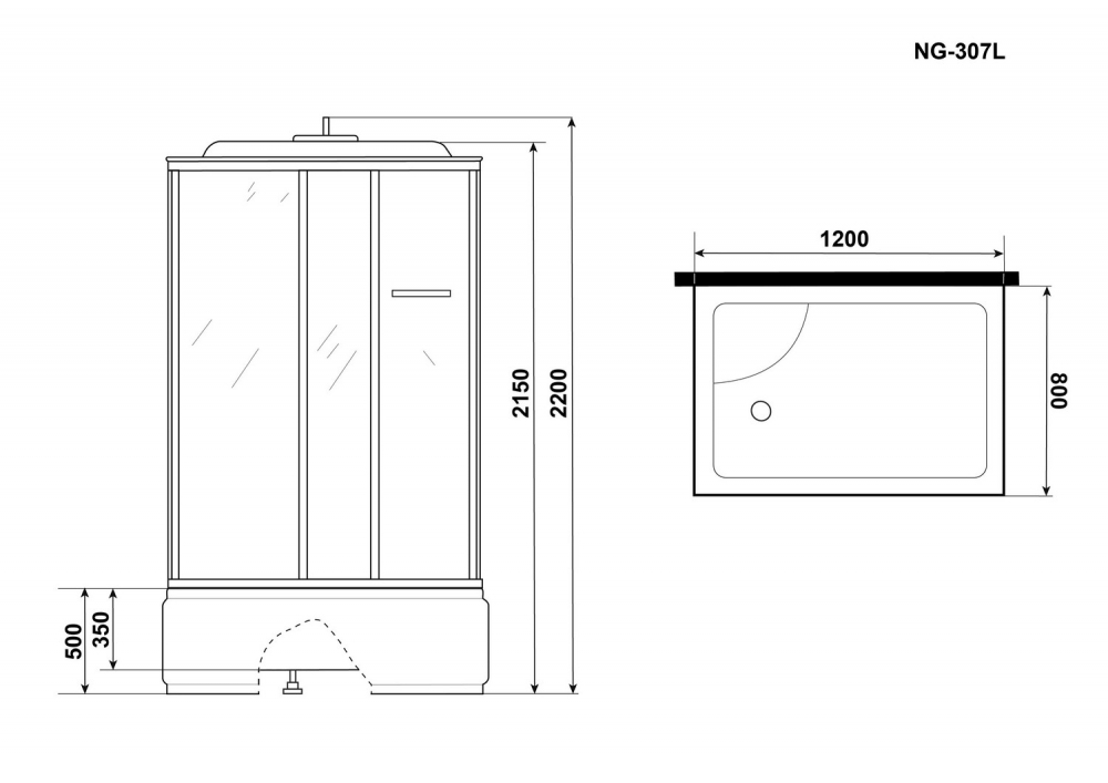Душевая кабина Niagara NG-307-01L высокий поддон