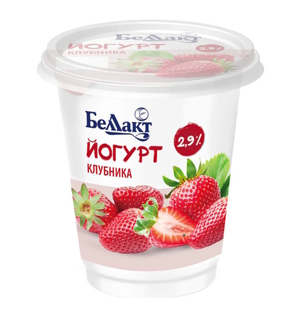 Йогурт 2,9% Клубника 380г Беллакт