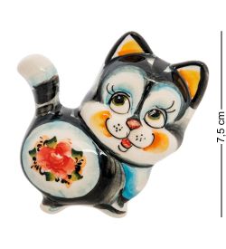 ГЛ- 525 Магнит «Кот-Фантик» цв. (Гжельский фарфор)