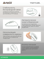 Мышь A4Tech Fstyler FG30 серый/оранжевый