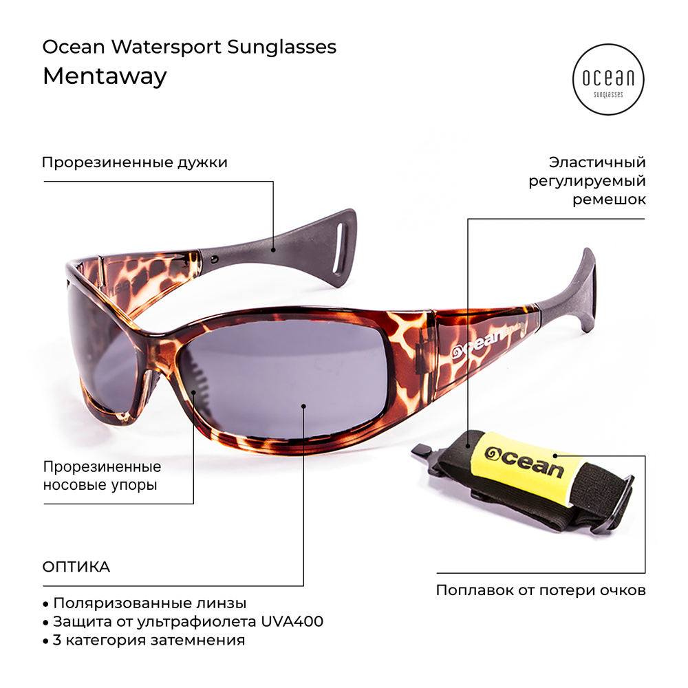 Спортивные очки OCEAN Mentaway Transparent Braun / Grey Polarized lenses