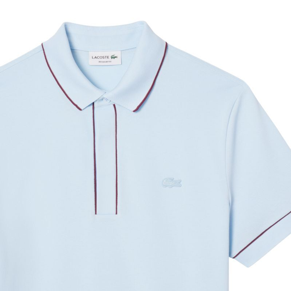 Мужское теннисное поло Lacoste Paris Stretch Piqué Regular Fit - небесный