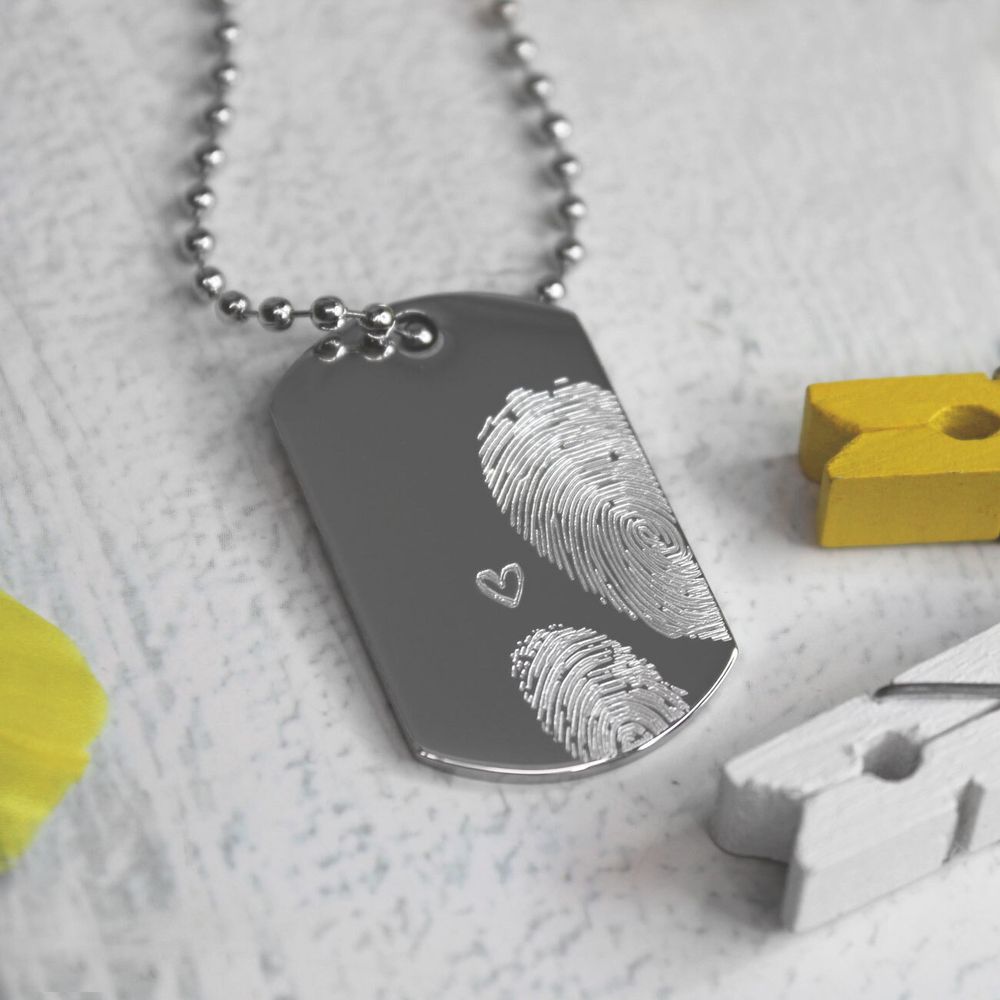 Армейский мини жетон с гравировкой отпечатка пальца на заказ
