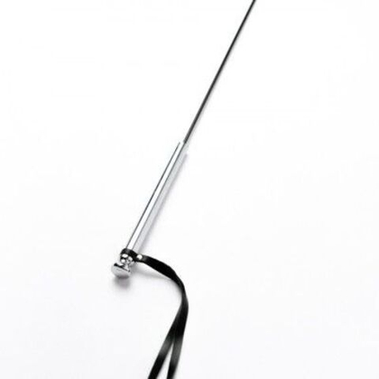 Черный кожаный стек с гладкой ручкой - 55 см.