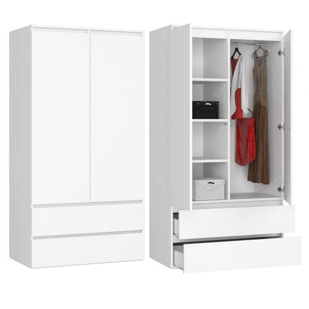 Шкаф распашной 2 ящика Марм со штангой и полками