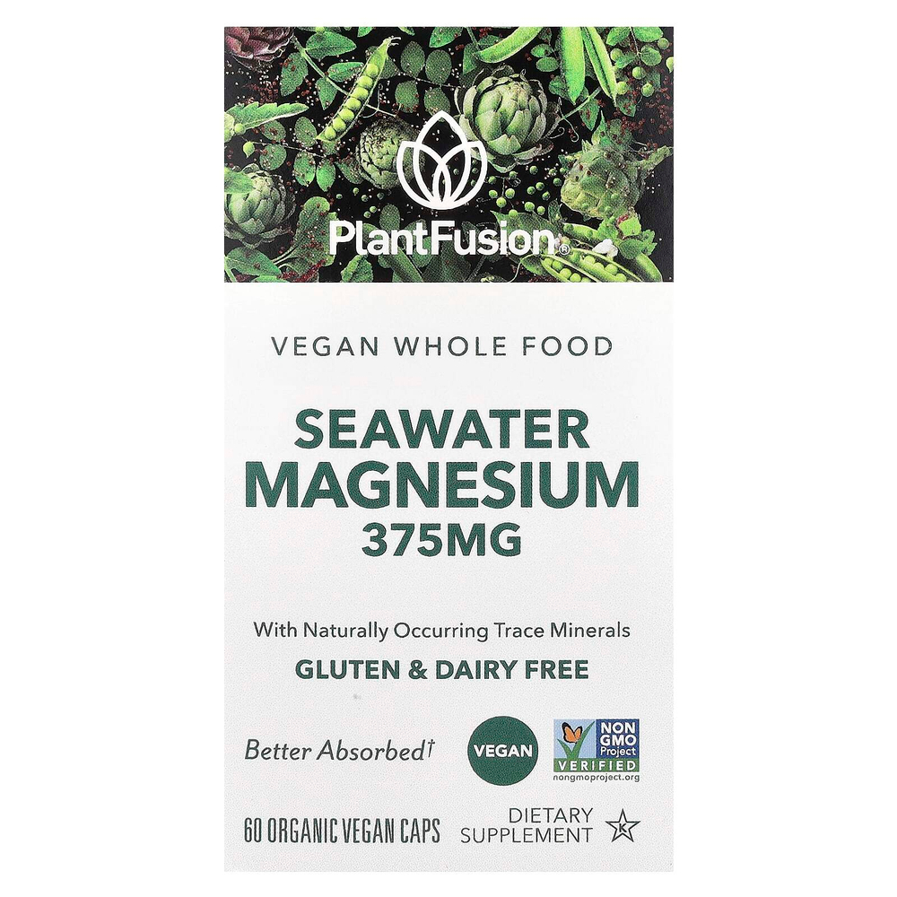 PlantFusion, Vegan SeaWater Magnesium, 60 органических веганских капсул