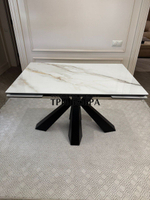 Кухонный раздвижной стол "Спайдер" из КЕРАМОГРАНИТА, итальянский мрамор