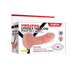 Страпон фаллопротез с полостью и вибрацией для члена Vibrating Unisex Hollow