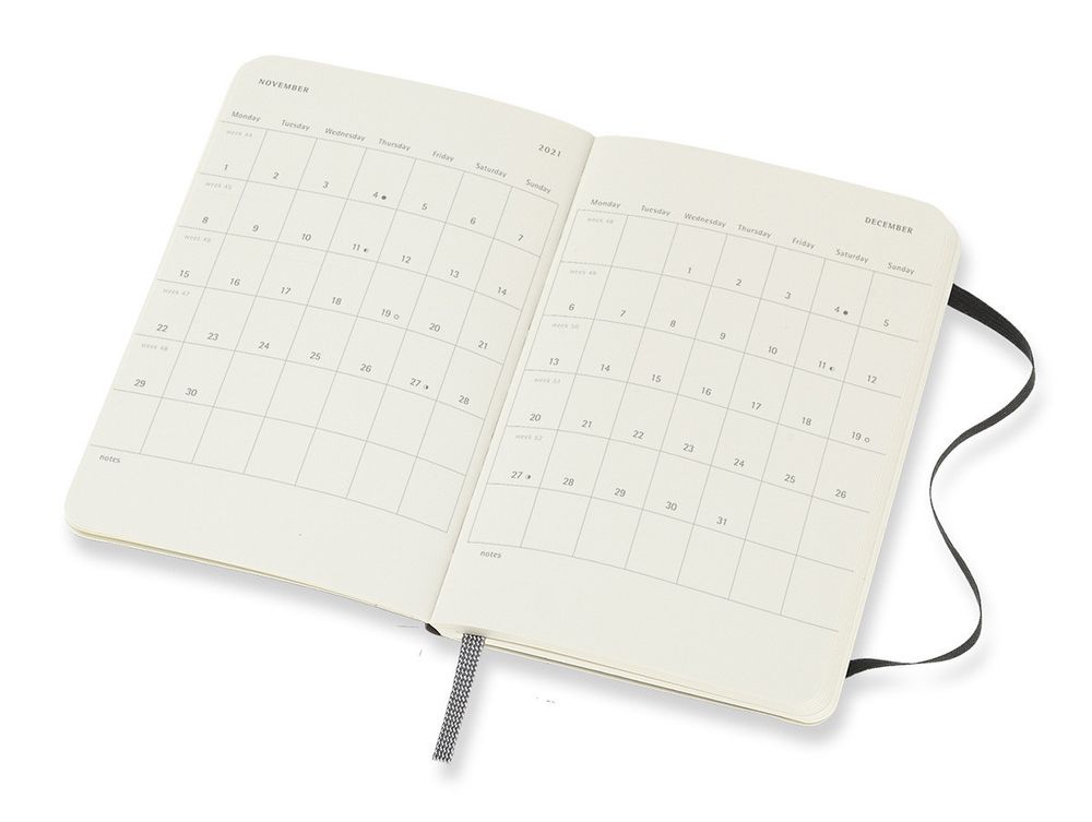 Еженедельник Moleskine Classic Soft Weekly Pocket 90x140 мм черный (DSB12WN2)