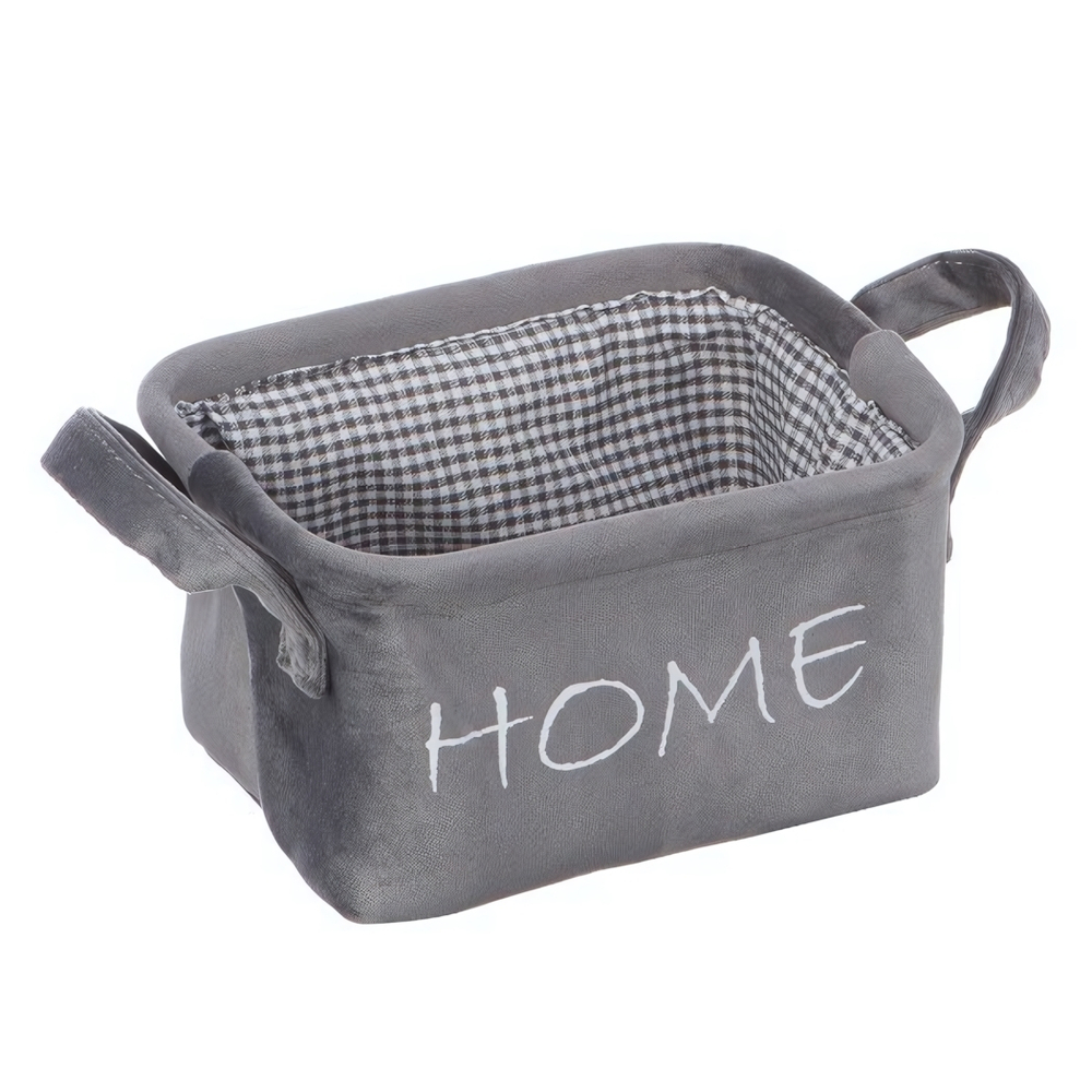 Корзина для хранения "Велюр", Д210 Ш160 В120, серый