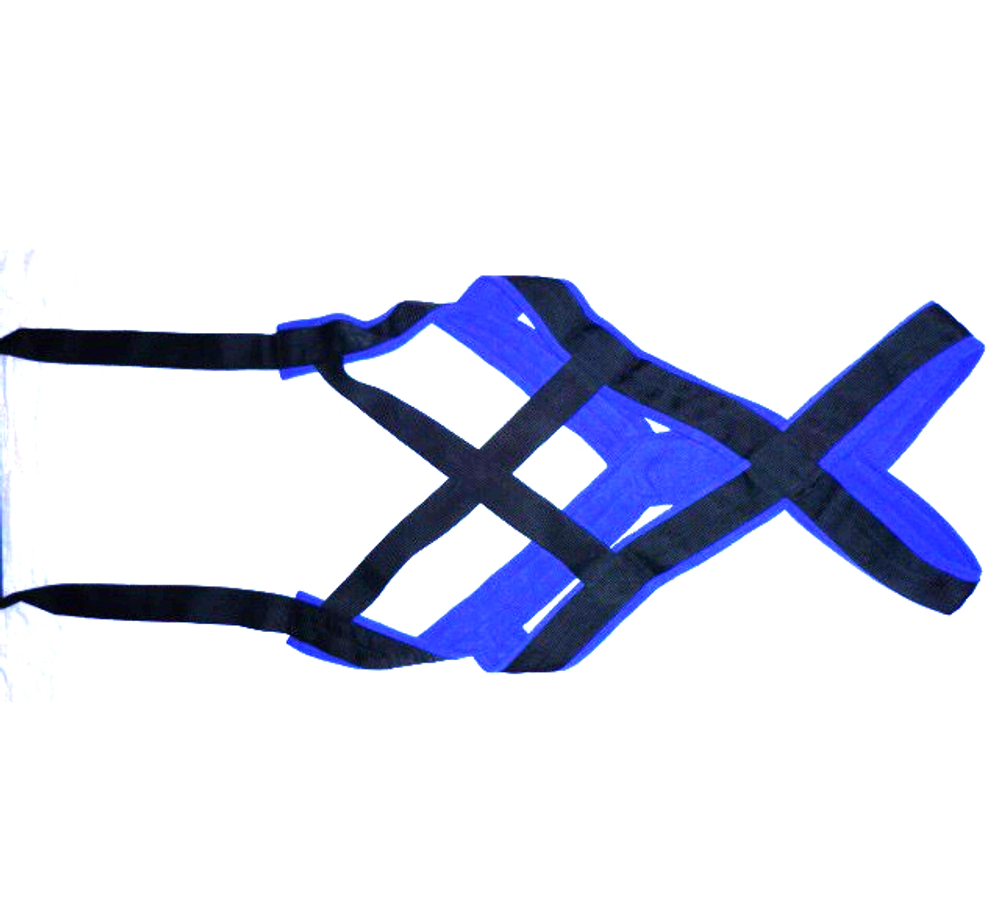 Шлейки для вейтпуллинга STRONG DOG цвет чёрная с синим (стандарт, классика)