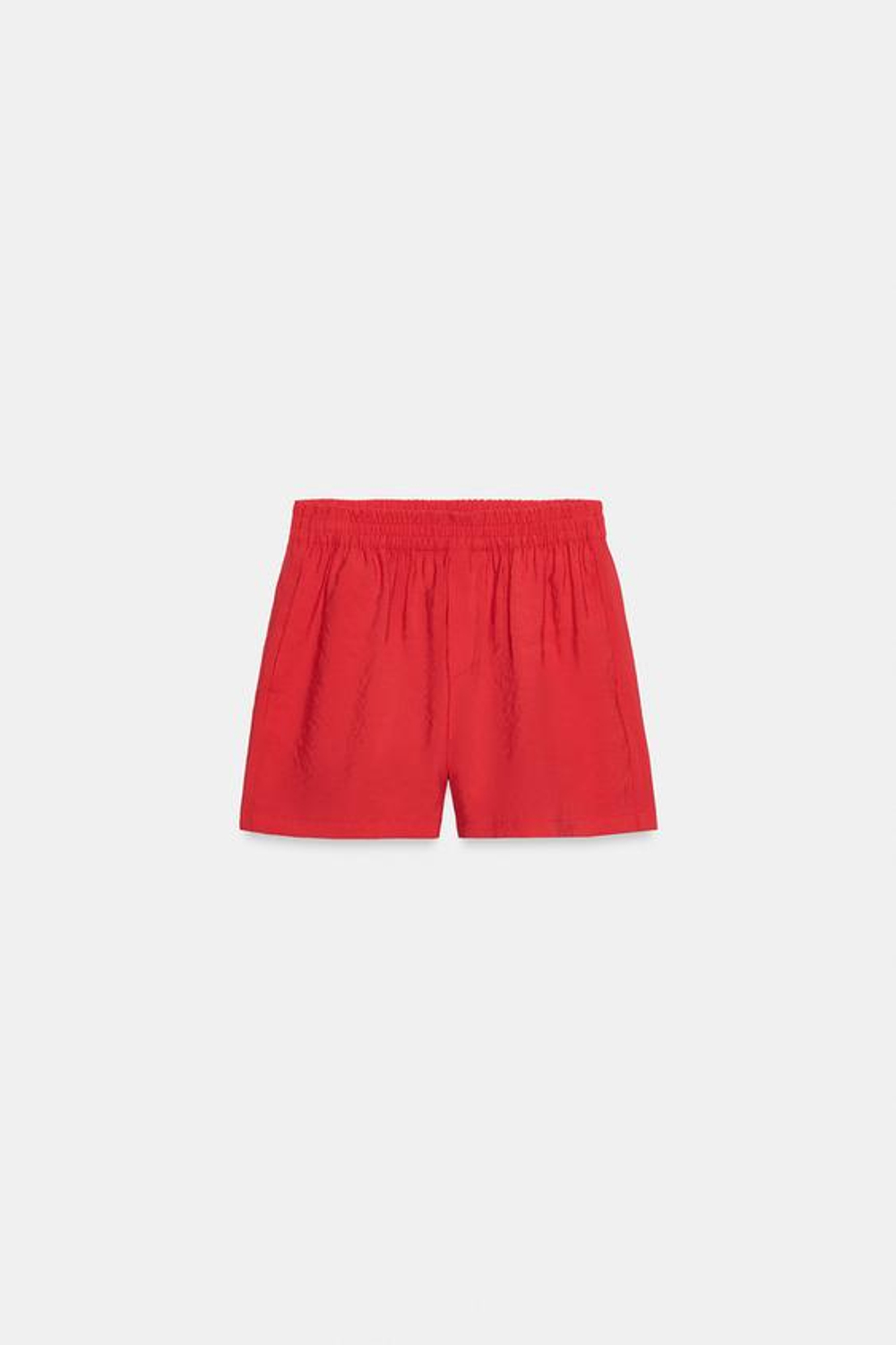 ZARA СВОБОДНЫЕ ШОРТЫ С ЭЛАСТИЧНЫМ ПОЯСОМ, КРАСНЫЙ