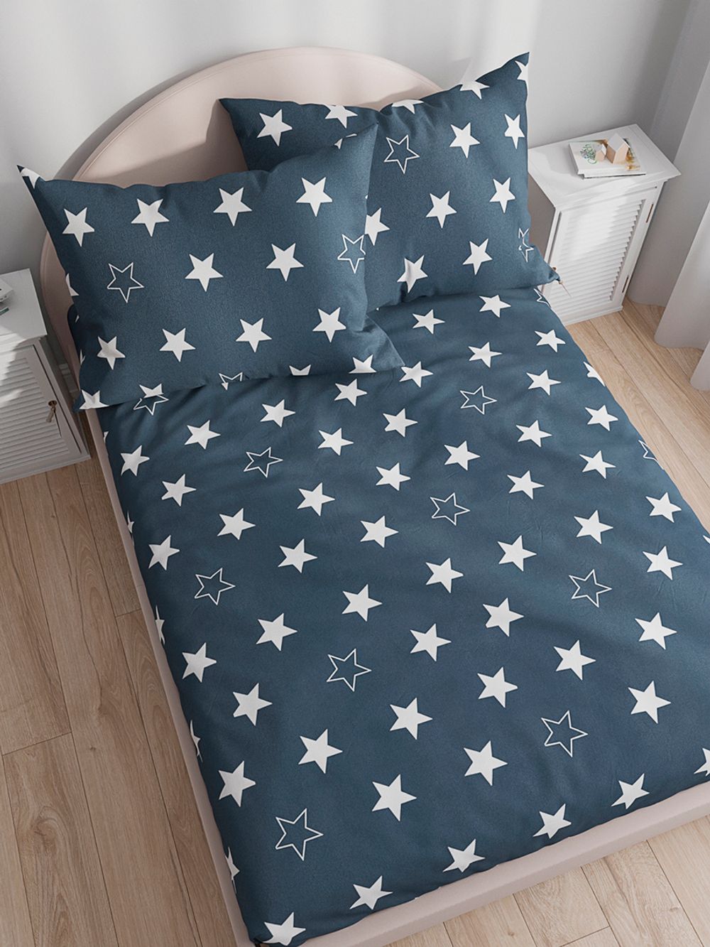 Простынь на резинке полисатин Simple House "Steloj" 140x200 см