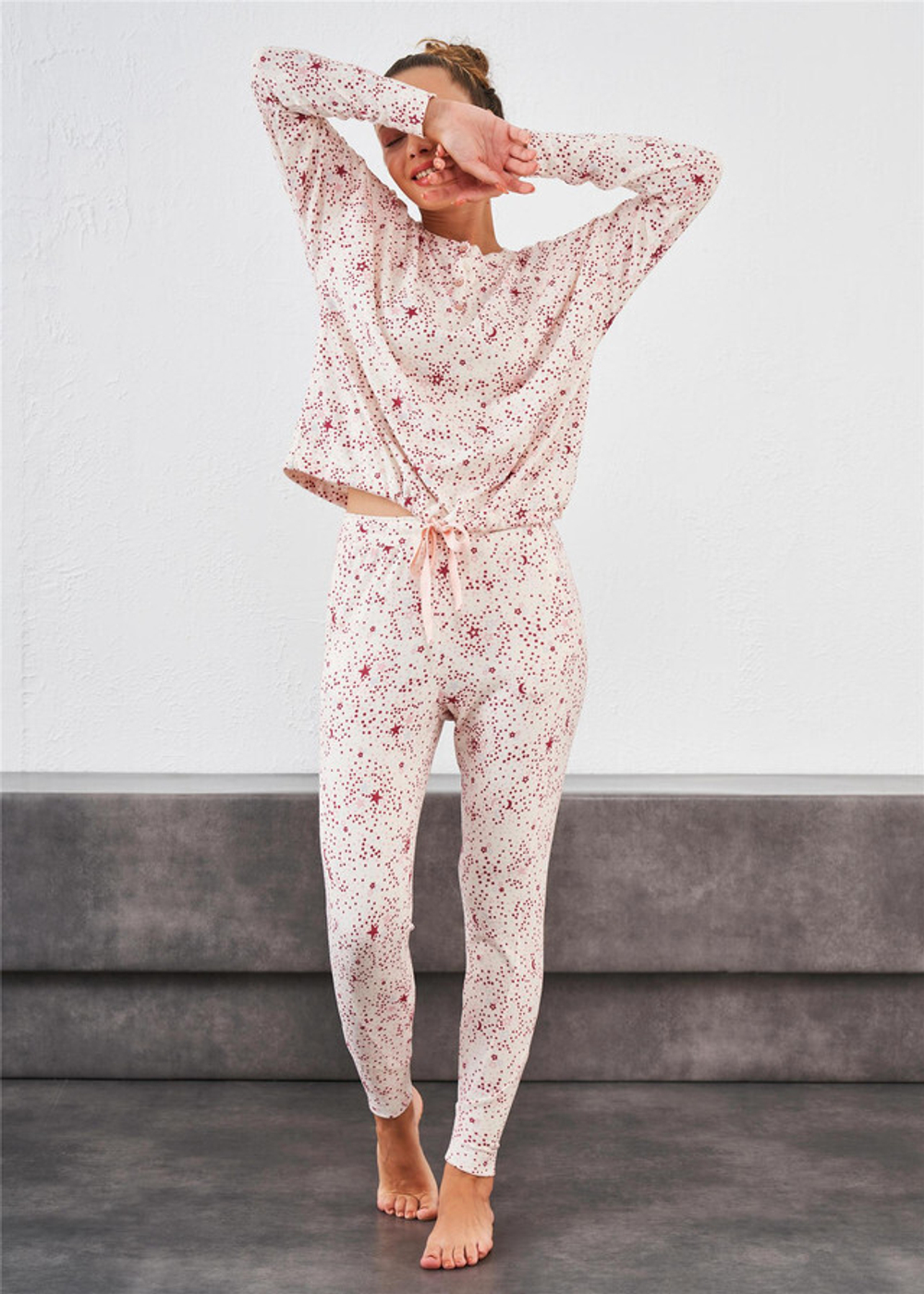 RELAX MODE / Пижама женская со штанами теплая домашний костюм - 10642