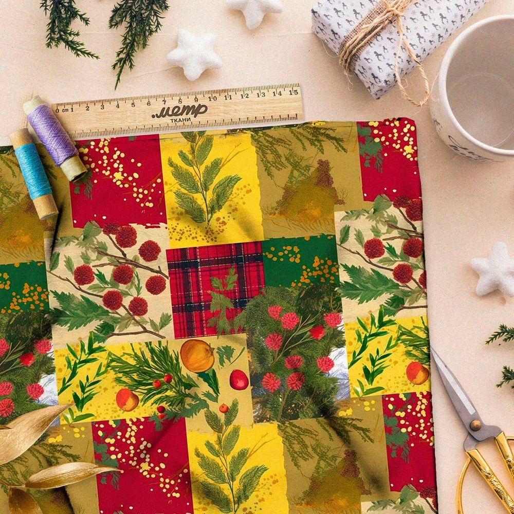 Ткань Ниагара Софт калейдоскоп сезонов