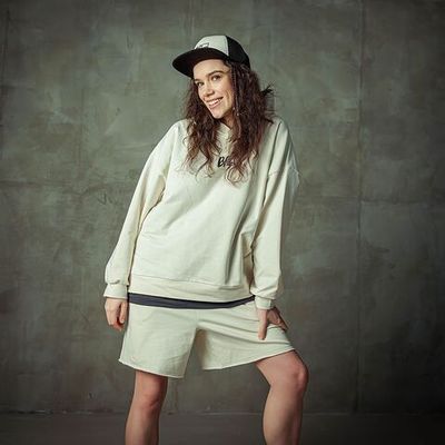 Bb team oversized hoodie for women - Tofu