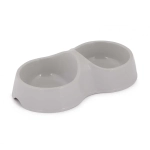 Миска для кошек 0,2л двойная (серый) (комплект 34 шт)