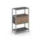 Shelf System Односекционный стеллаж трехярусный с ящиками SN.STM-312 Антрацит/Дуб Табак/Металл Серый