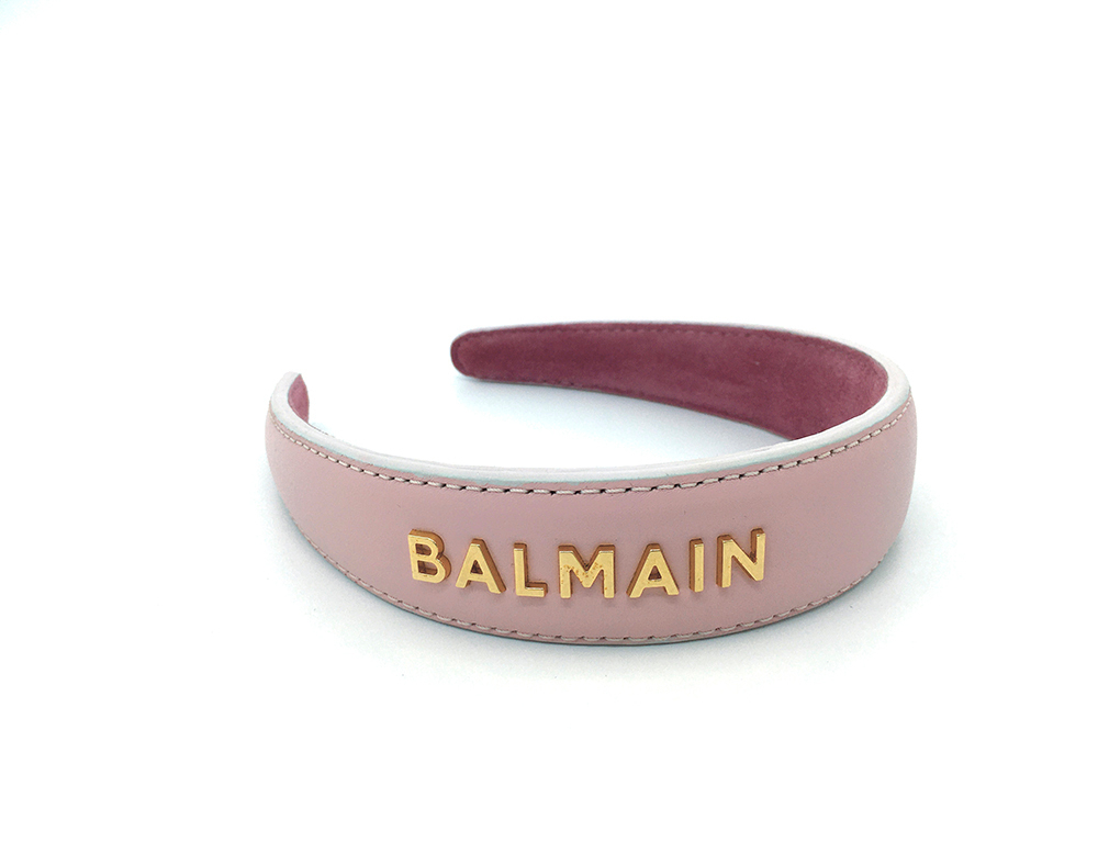Balmain Hair Couture Ободок для волос розовый кожаный Лимитированная коллекция