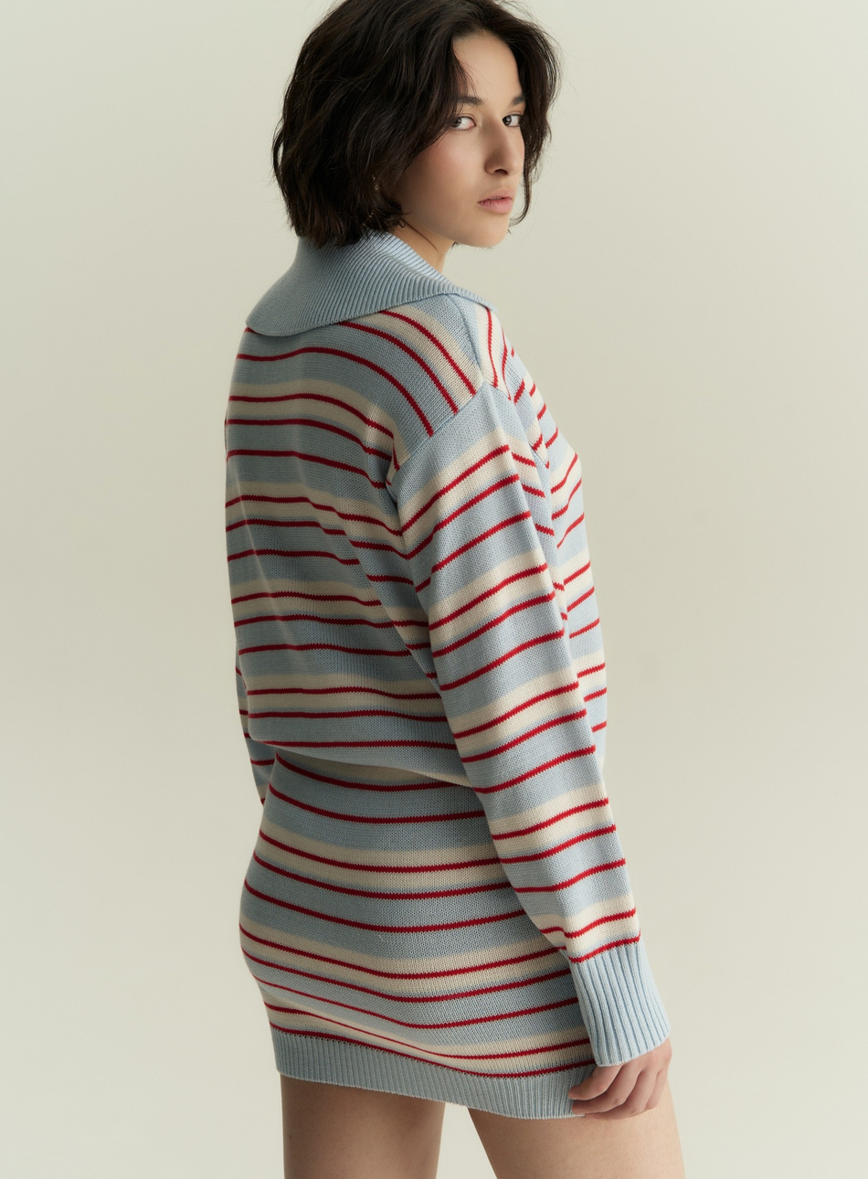 Поло укороченное в полоску 1’1’26